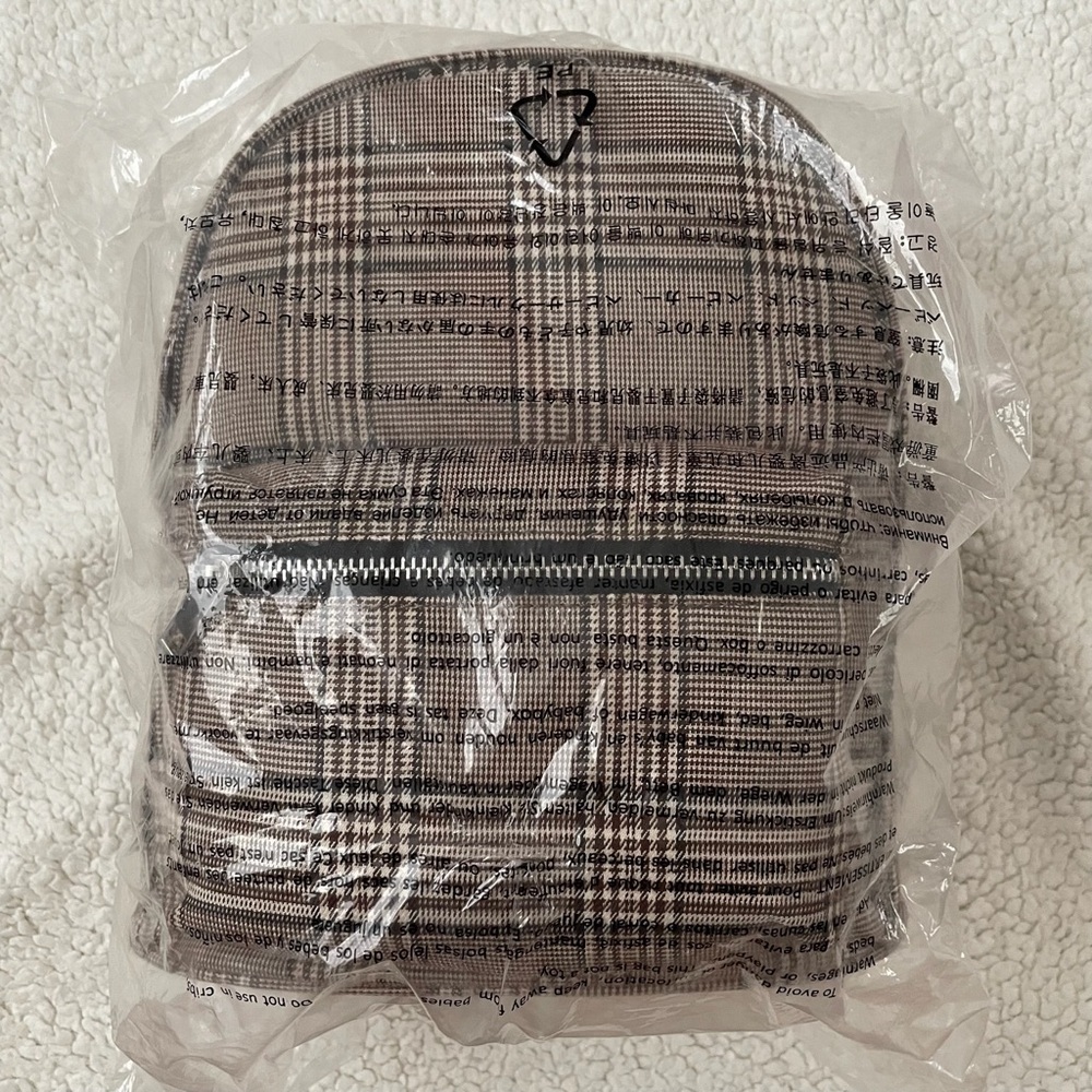 F21 Plaid mini Backpack
